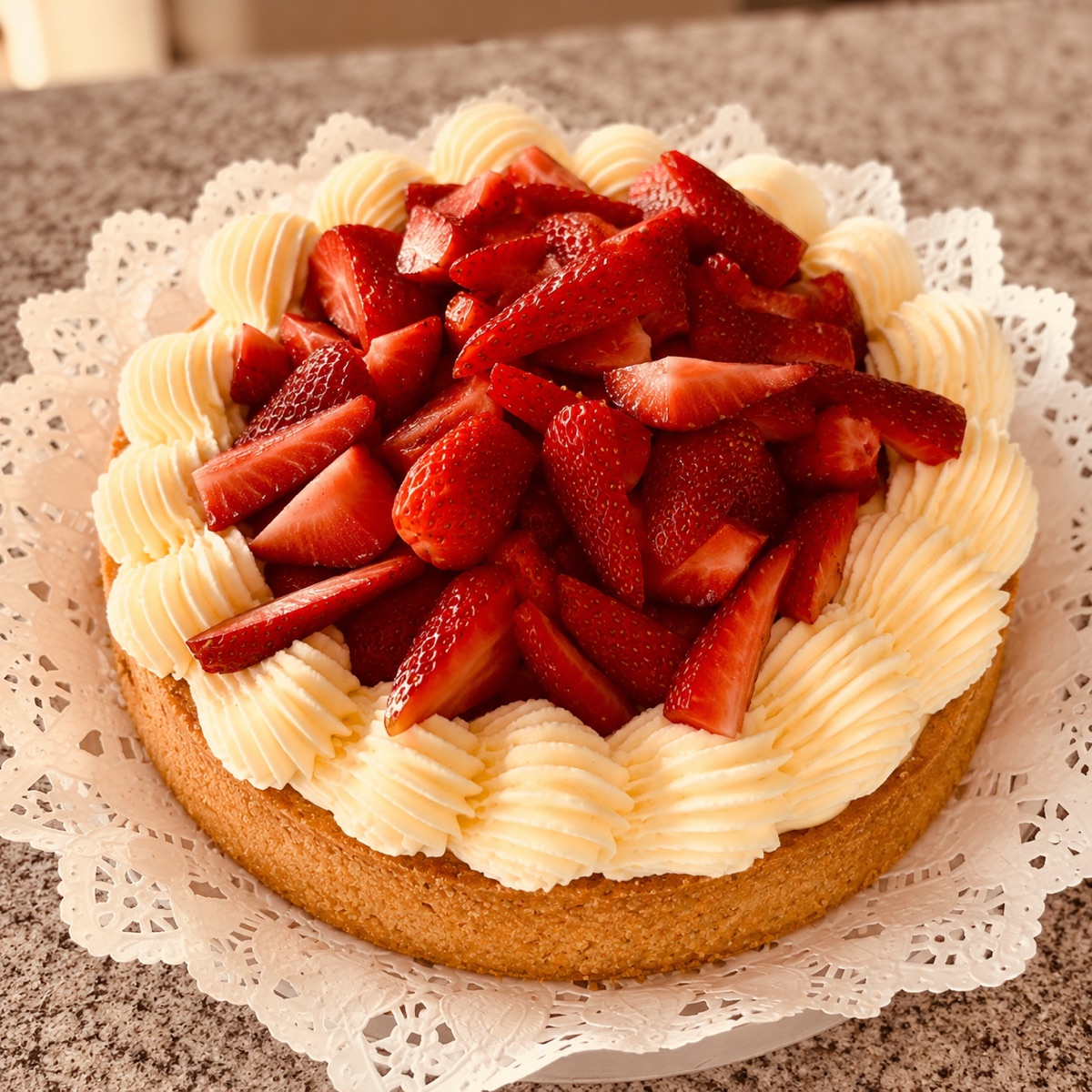 Tarta de frutillas sobre encaje.png