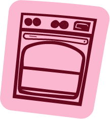 Ilustración de horno rosa